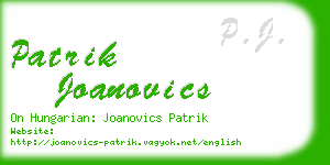 patrik joanovics business card